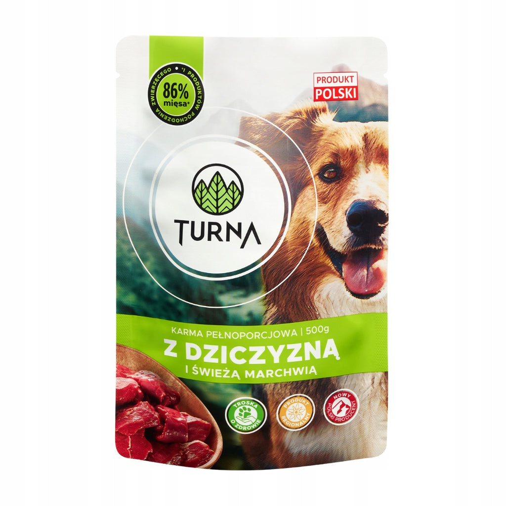 Mokra Karma Dla Psa Turna WIELKI MIX 4 Smaków 86% Mięsa Saszetka 12x500g
