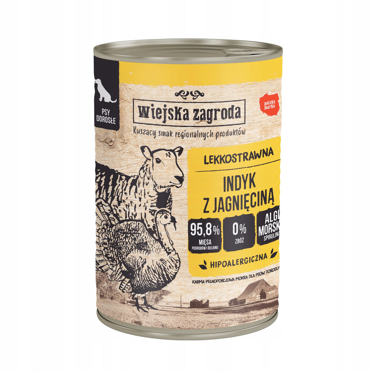 Wiejska Zagroda Mokra Karma Dla Psa WIELKI MIX 3 Smaków 6x400g
