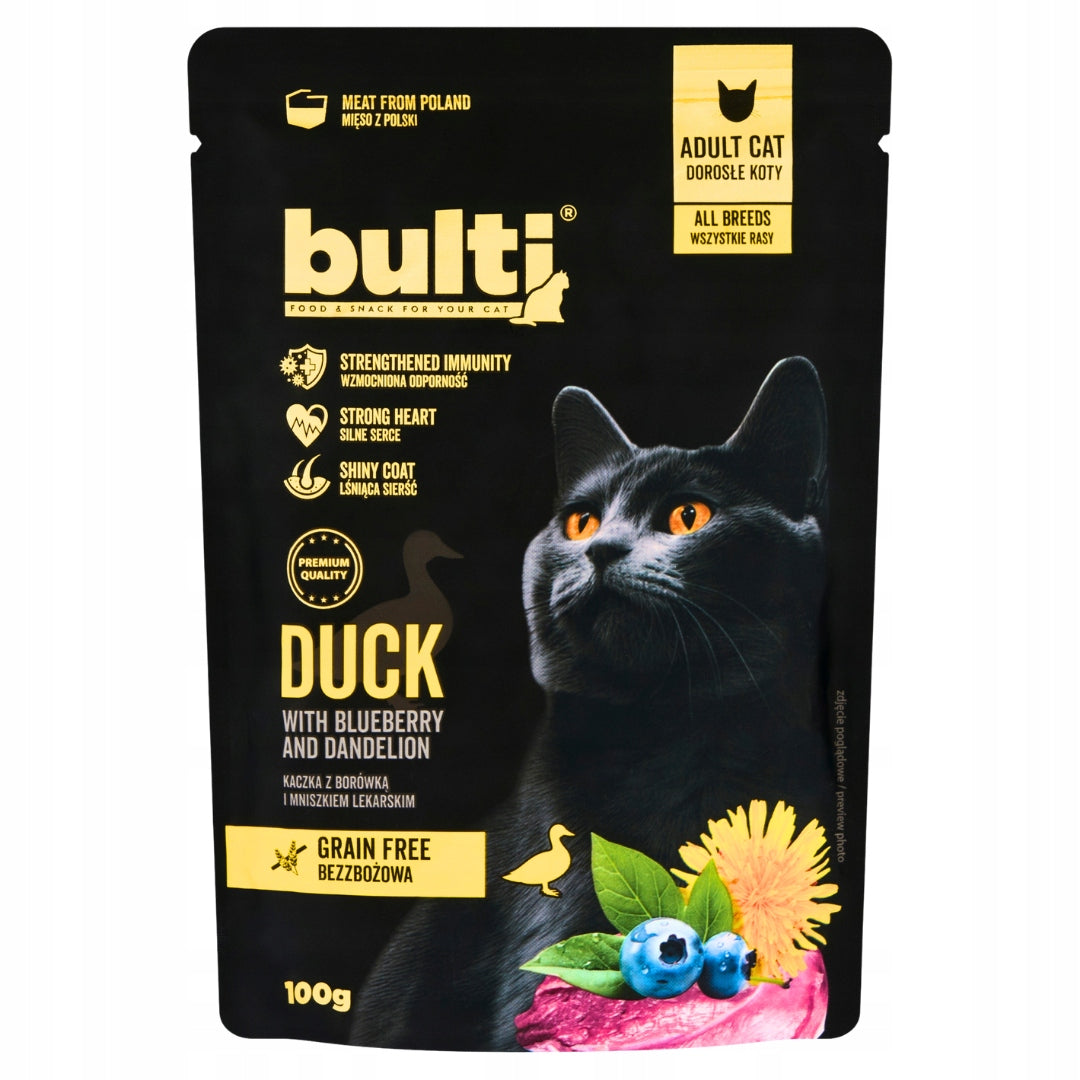 Bulti Superfood Mokra Karma Dla Kota Kaczka Borówka Saszetka 10x100g
