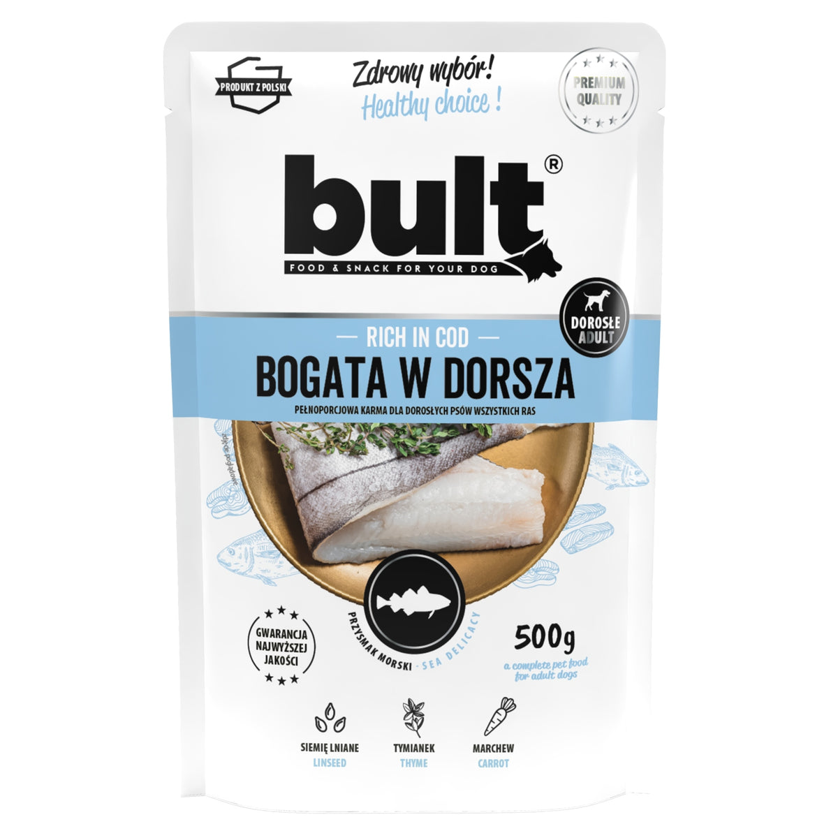 BULT Mokra Karma Dla Psa Saszetka Mielonka Bogata W Dorsza 12x500g