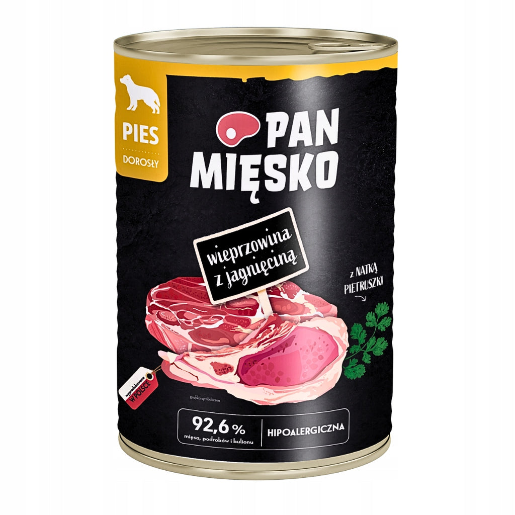 Pan Mięsko Mokra Karma Dla Psa Wieprzowina z Jagnięciną 400g
