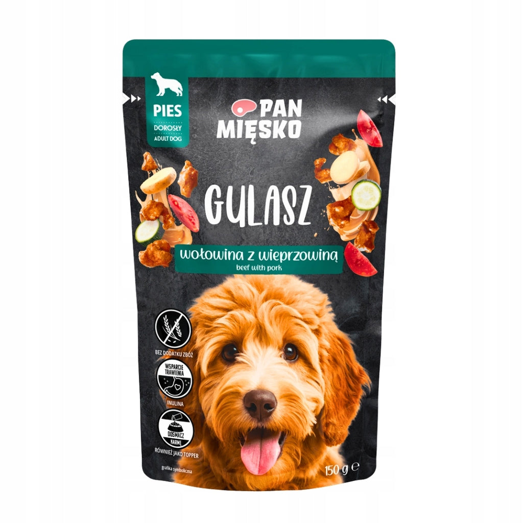 Pan Mięsko Mokra Karma Dla Psa Gulasz Wołowy z Wieprzowiną 150g