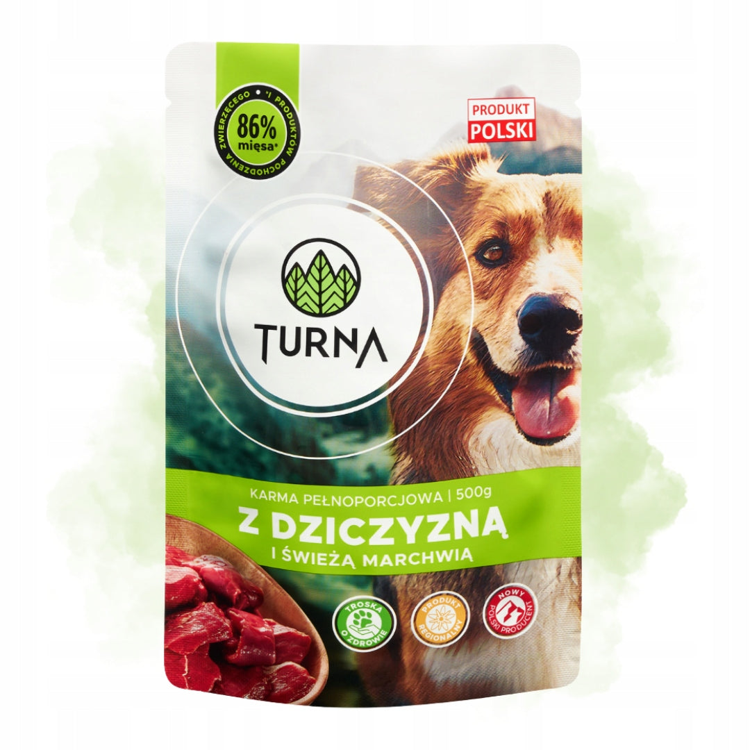 Turna WIELKI MIX 4 Smaków 86% Mięsa Saszetka Mokra Karma Dla Psa 4x500g