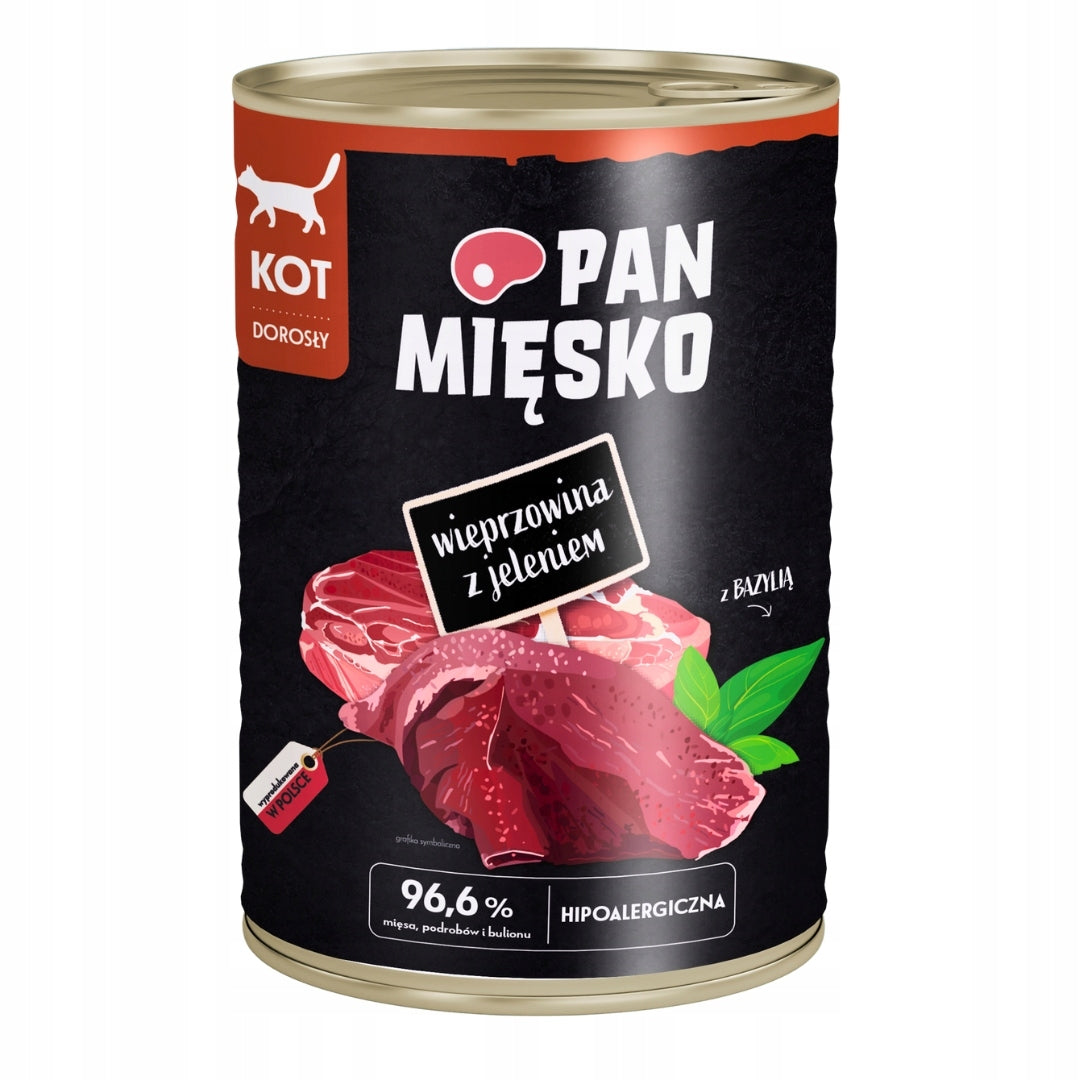 Pan Mięsko Mokra Karma Dla Kota Wieprzowina Z Jeleniem 400g