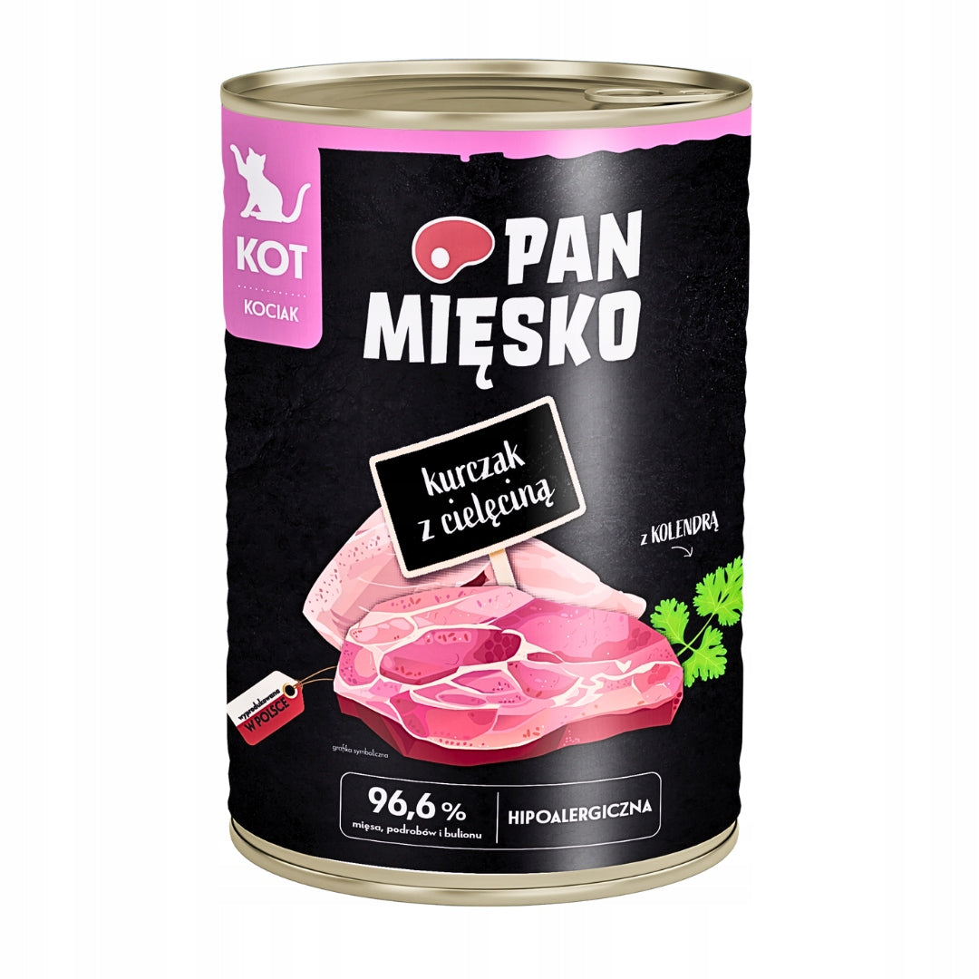 Pan Mięsko Mokra Karma Dla Kociąt Kurczak z Cielęciną 400g