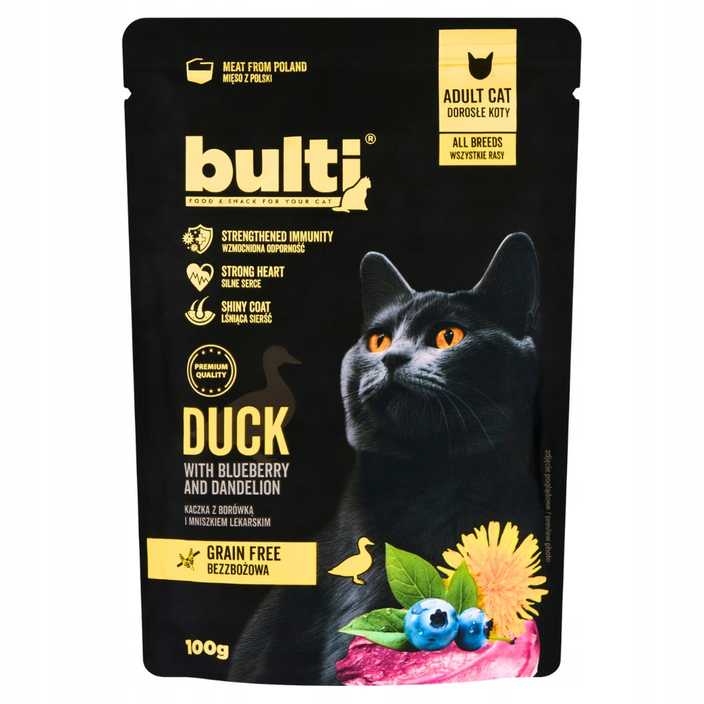 Bulti Superfood Mokra Karma Dla Kota Saszetka Kaczka Borówka 12x100g