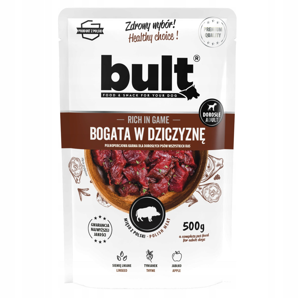 BULT Mokra Karma Dla Psa Saszetka Mielonka Bogata W Dziczyznę 12x500g
