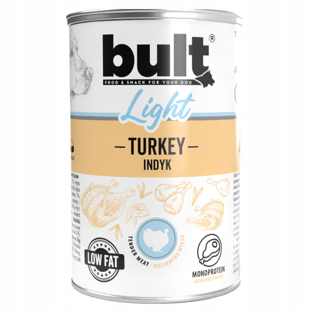BULT LIGHT Mokra Karma Dla Psa Monobiałkowy WIELKI MIX 4 Smaków 12x400g