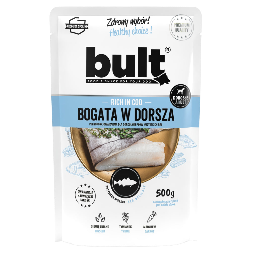 BULT Mokra Karma Dla Psa Saszetka Mielonka Bogata W Dorsza 500g