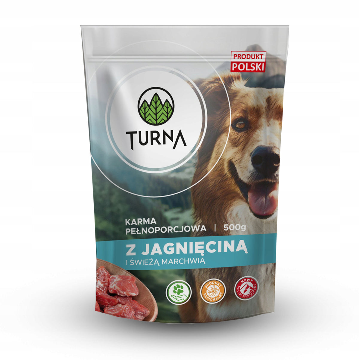 Mokra Karma Dla Psa Turna WIELKI MIX 4 Smaków 86% Mięsa Saszetka 12x500g