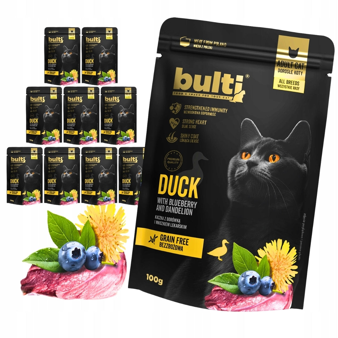 Bulti Superfood Mokra Karma Dla Kota Kaczka Borówka Saszetka 10x100g