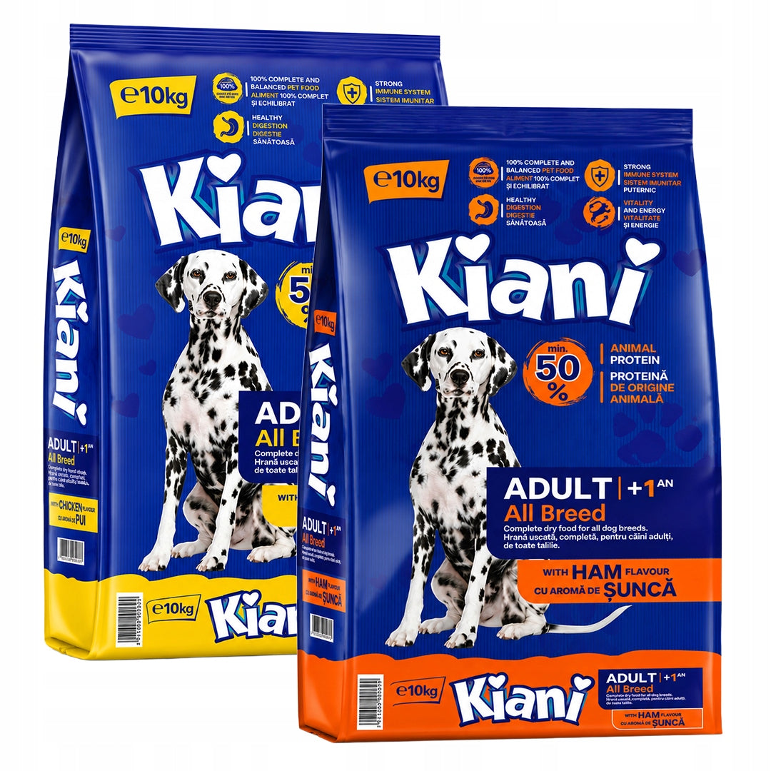 Sucha Karma dla Psa KIANI Wieprzowina i Kurczak Z Witaminami 20kg