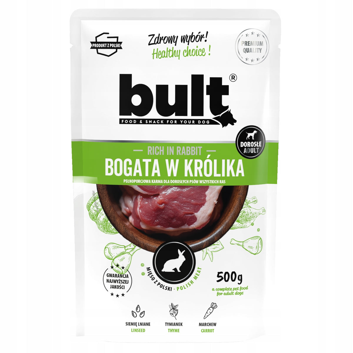 BULT Mokra Karma Dla Psa Saszetka Królik 500g