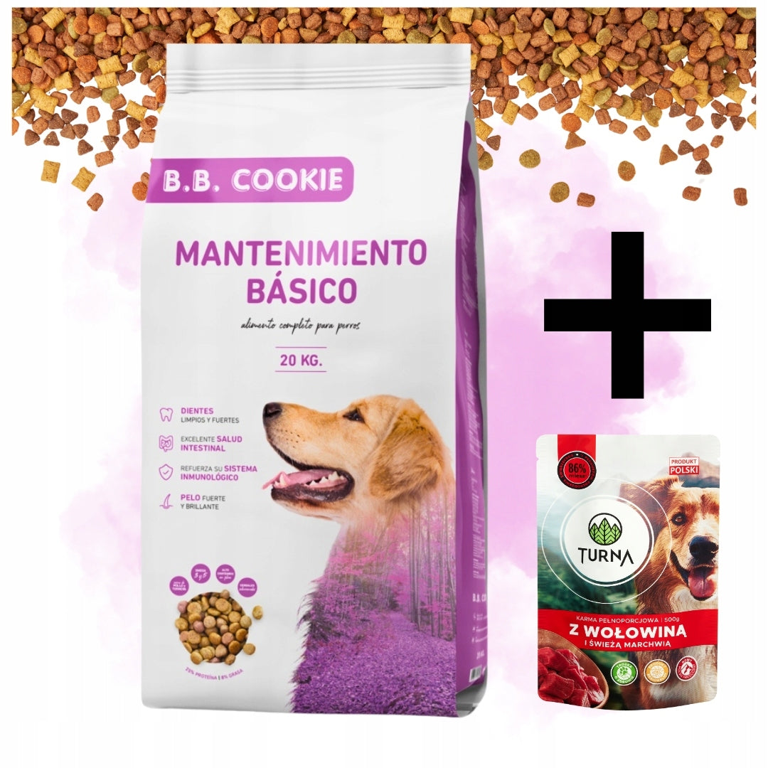 Karma Sucha Dla Psa B.B. Cookie Zdrowa Z Witaminami 20kg + Saszetka
