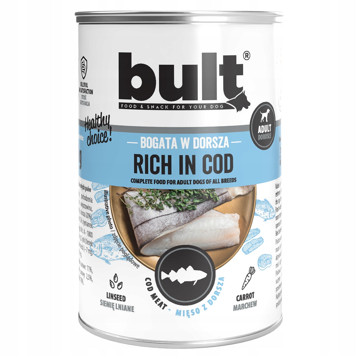 Bult Mokra Karma Dla Psa Puszka Bogata w Dorsza 400 g