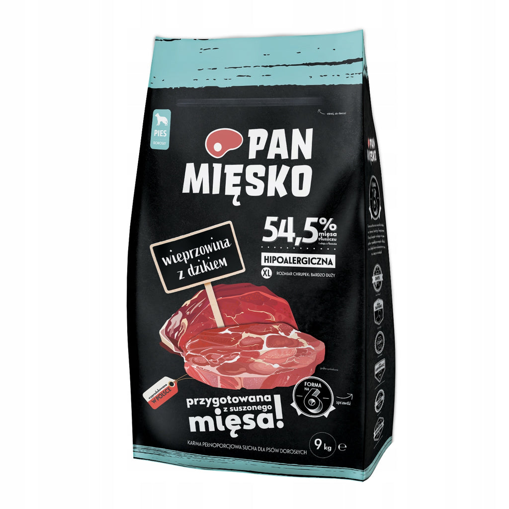 Pan Mięsko Wieprzowina z dzikiem XL 3kg Karma dla psa hipoalergiczna