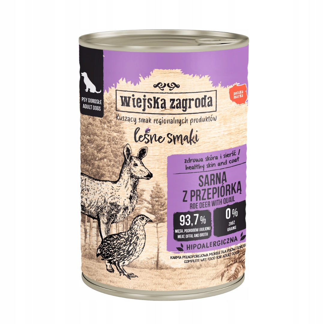 Wiejska Zagroda Mokra Karma Dla Psa WIELKI MIX 3 smaków Leśne smaki 6x400g
