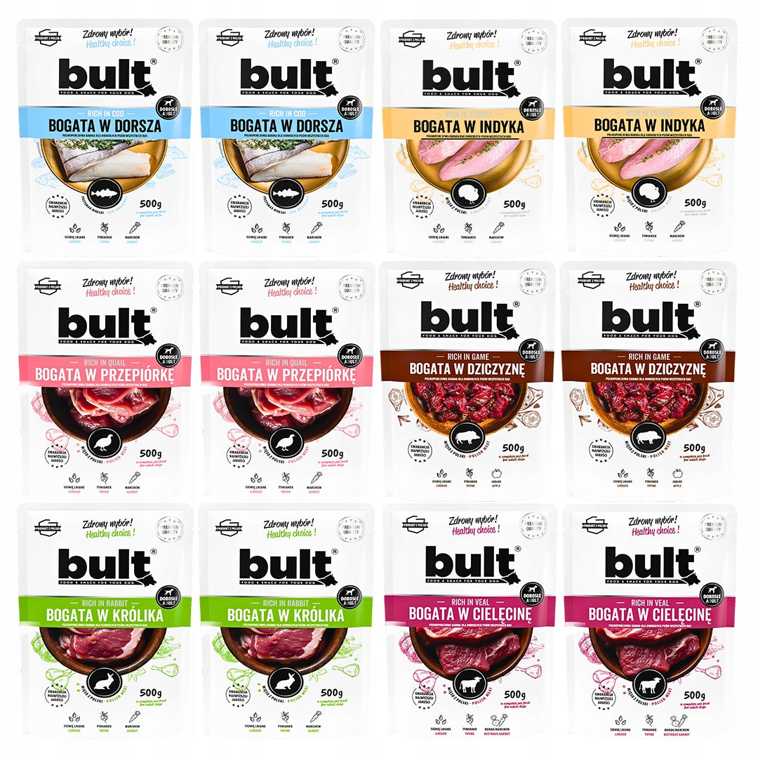 BULT Mokra Karma Dla Psa WIELKI MIX 6 SMAKÓW 12x500g
