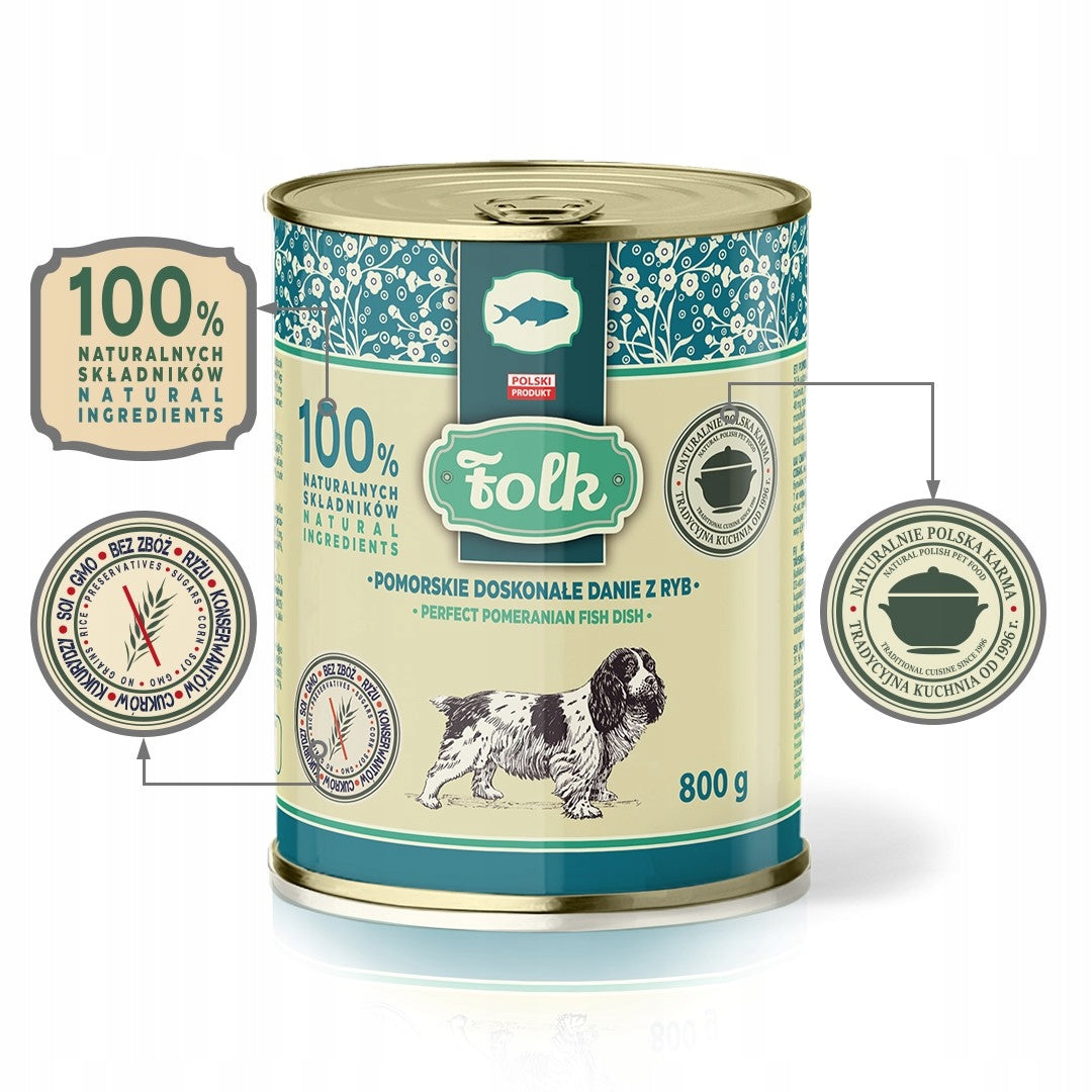 FOLK Mokra Karma Dla Psa Pomorska Ryba 800g