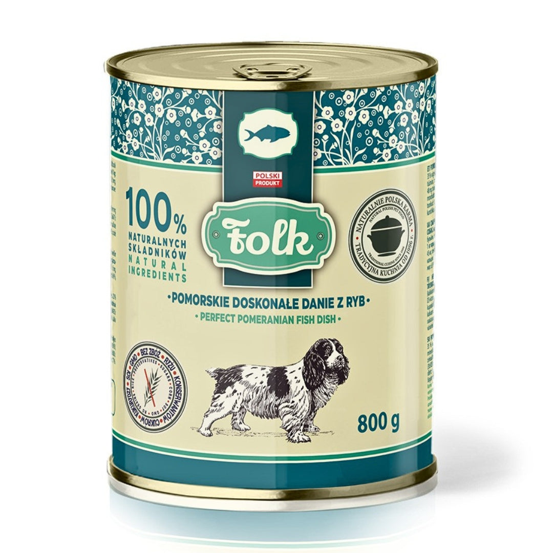 FOLK Mokra Karma Dla Psa Pomorska Ryba 800g