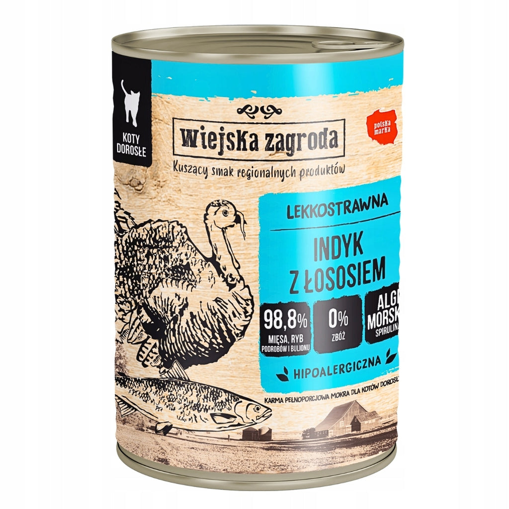 Wiejska Zagroda Mokra Karma Dla Kota Bezzbożowa Mix 3 Smaków 6x400g