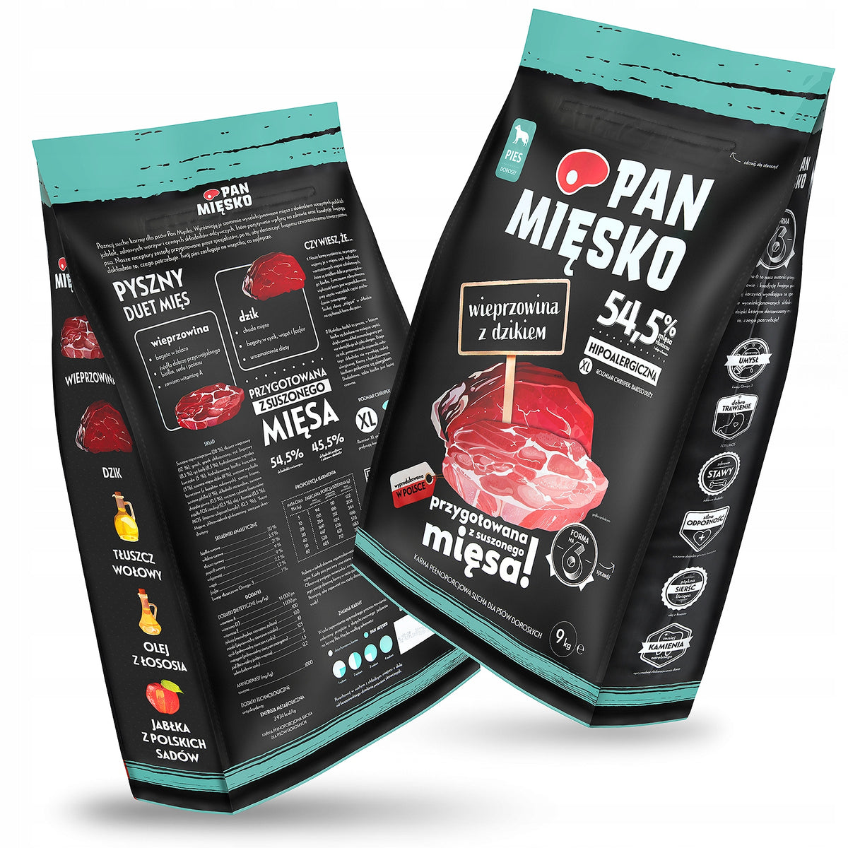 Pan Mięsko Wieprzowina z dzikiem XL 3kg Karma dla psa hipoalergiczna