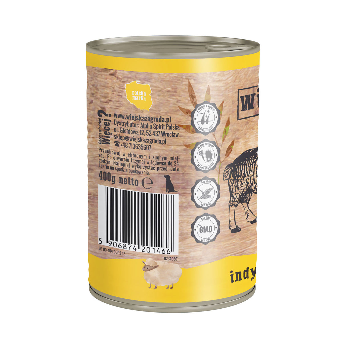 Wiejska Zagroda Mokra Karma Dla Psa Indyk z Jagnięciną 6x400g