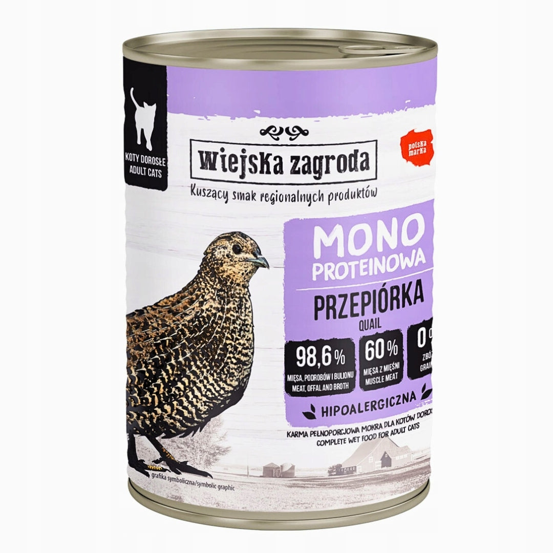 Wiejska Zagroda Mokra Karma Dla Kot Monobiałkowa WIELKI MIX 4 SMAKÓW 6x400g
