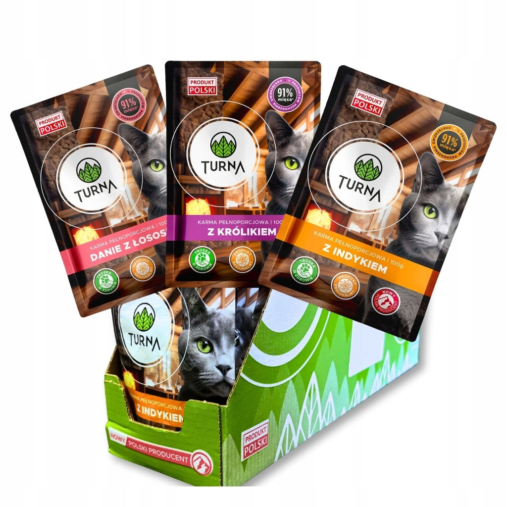 TURNA Mokra Karma Dla Kota MIX 3 Smaków Bez Kurczaka 72x100g