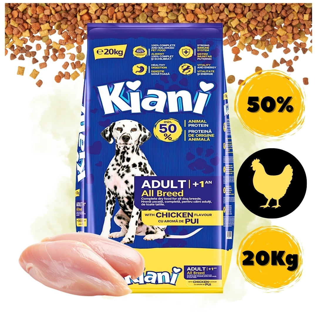 Sucha Karma dla Psa KIANI Kurczak Z Witaminami Owczarek Labrador 20kg