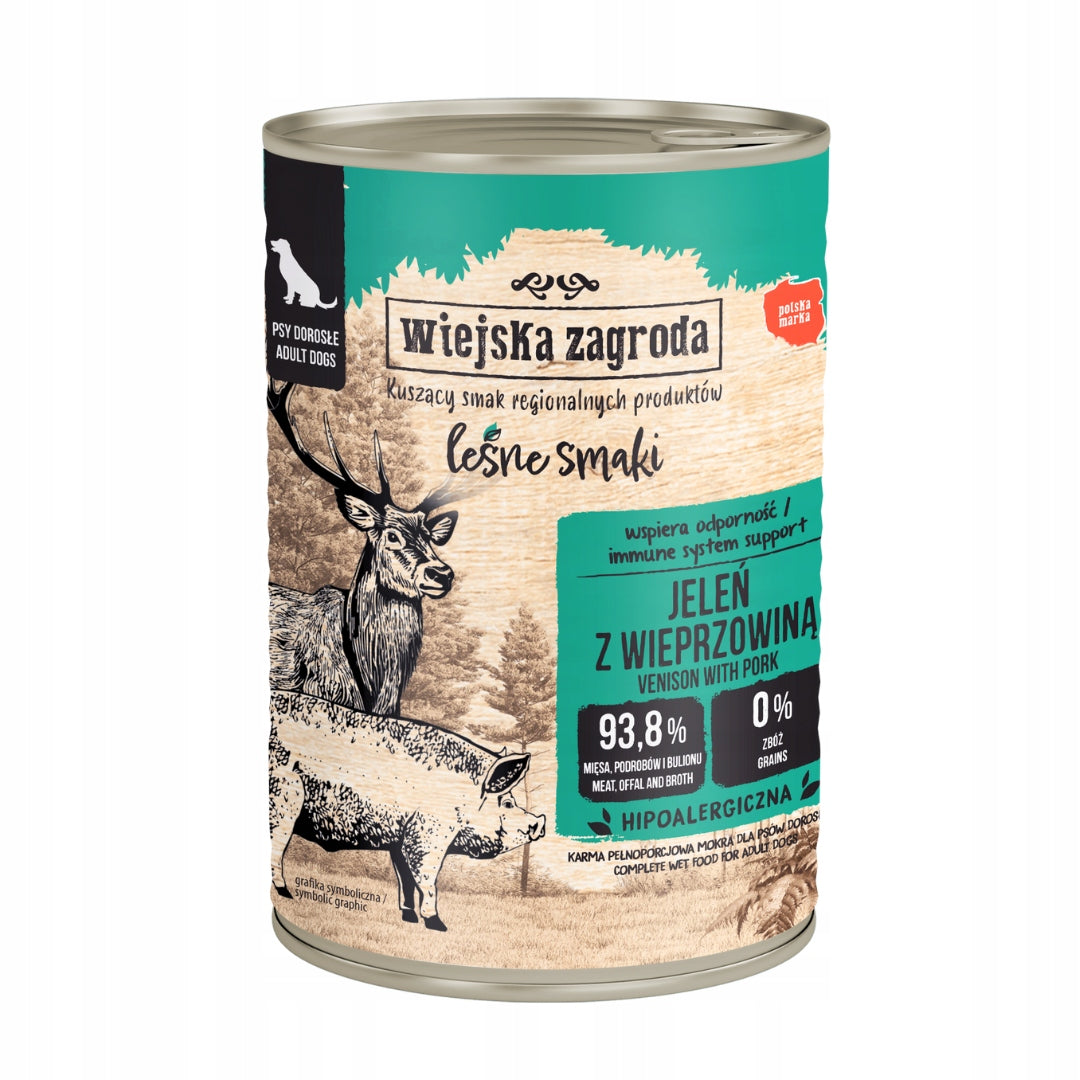 Wiejska Zagroda Mokra Karma Dla Psa WIELKI MIX 3 smaków Leśne smaki 6x400g