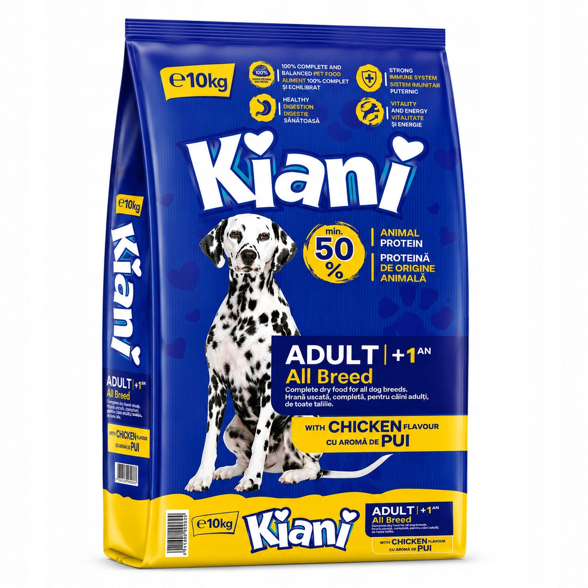 Sucha Karma dla Psa KIANI Kurczak Z Witaminami Owczarek Labrador 10 kg