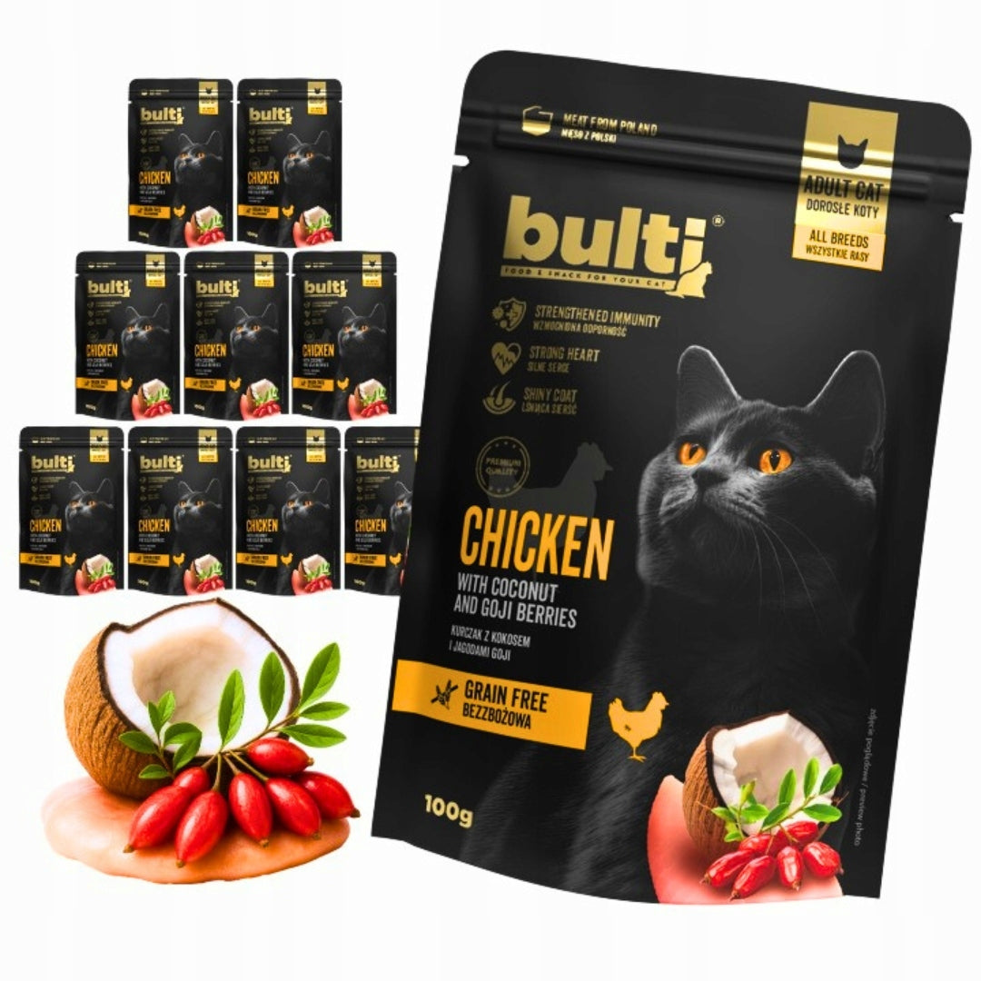 Bulti Superfood Mokra Karma Dla Kota Saszetka Kurczak z Kokosem 10x100g