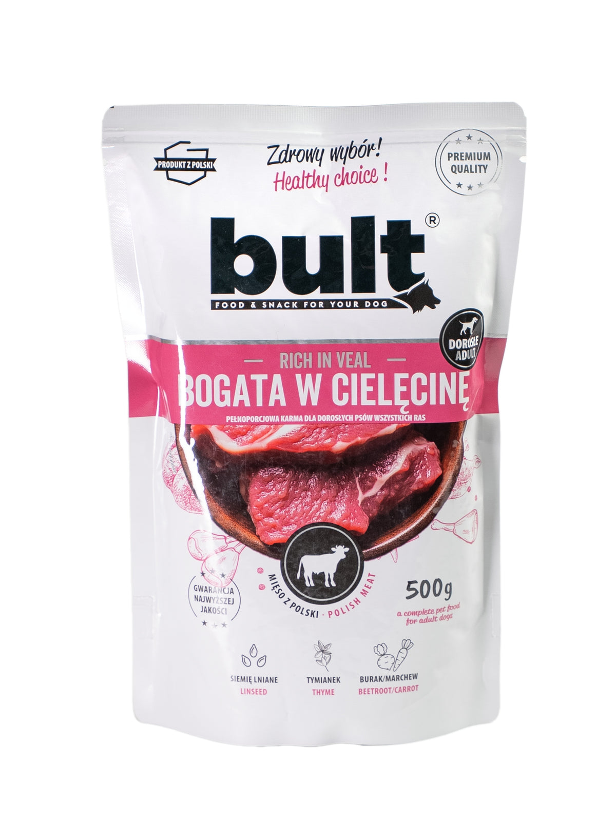 BULT Mokra Karma Dla Psa Saszetka Mielonka z Cielęciną 12x500g
