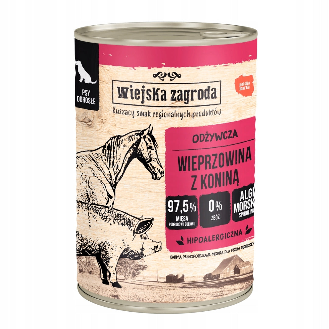 Wiejska Zagroda Mokra Karma Dla Psa WIELKI MIX 3 Smaków 12x400g