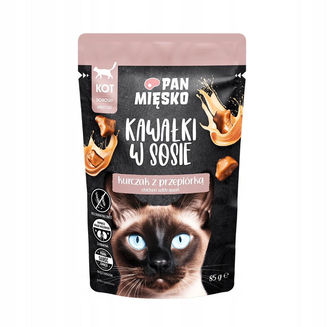 Pan Mięsko Mokra Karma Dla Kota Kawałki W Sosie WIELKI MIX 4 Smaków 12x85g