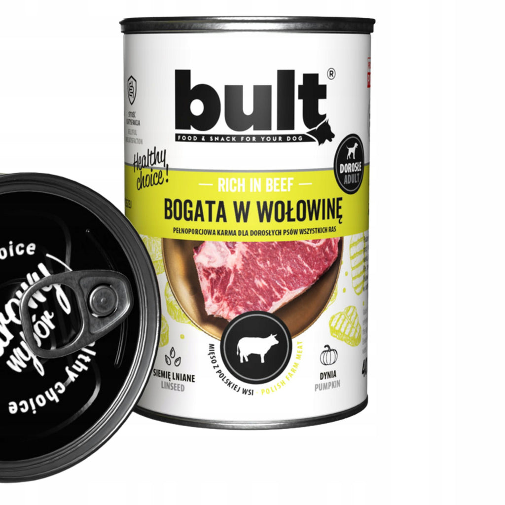 Bult Mokra Karma Dla Psa Puszka Bogata W Wołowinę 400 g