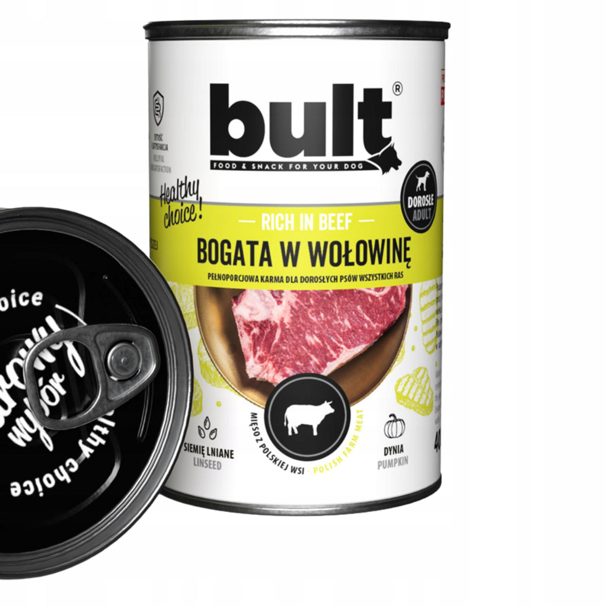 Bult Mokra Karma Dla Psa Puszka Bogata W Wołowinę 400 g