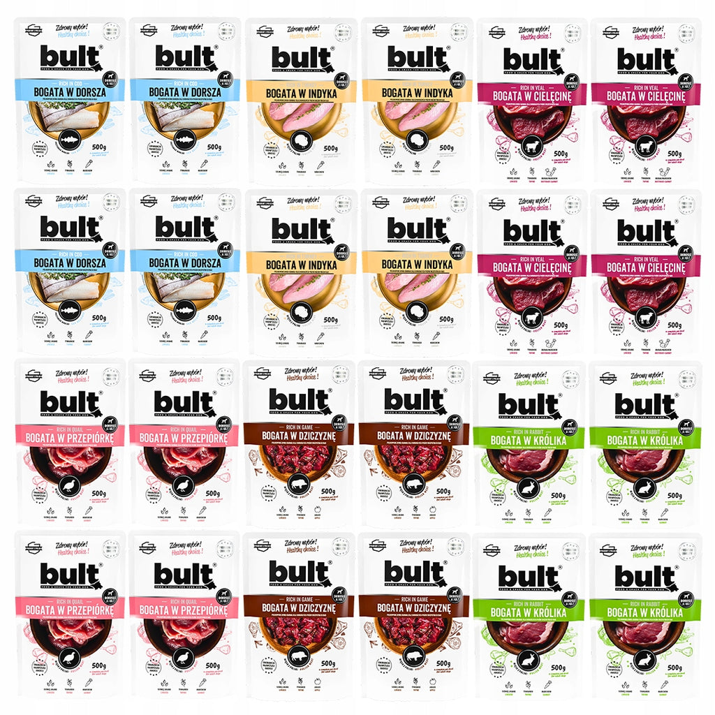 BULT Mokra Karma Dla Psa WIELKI MIX 6 SMAKÓW 24x500g
