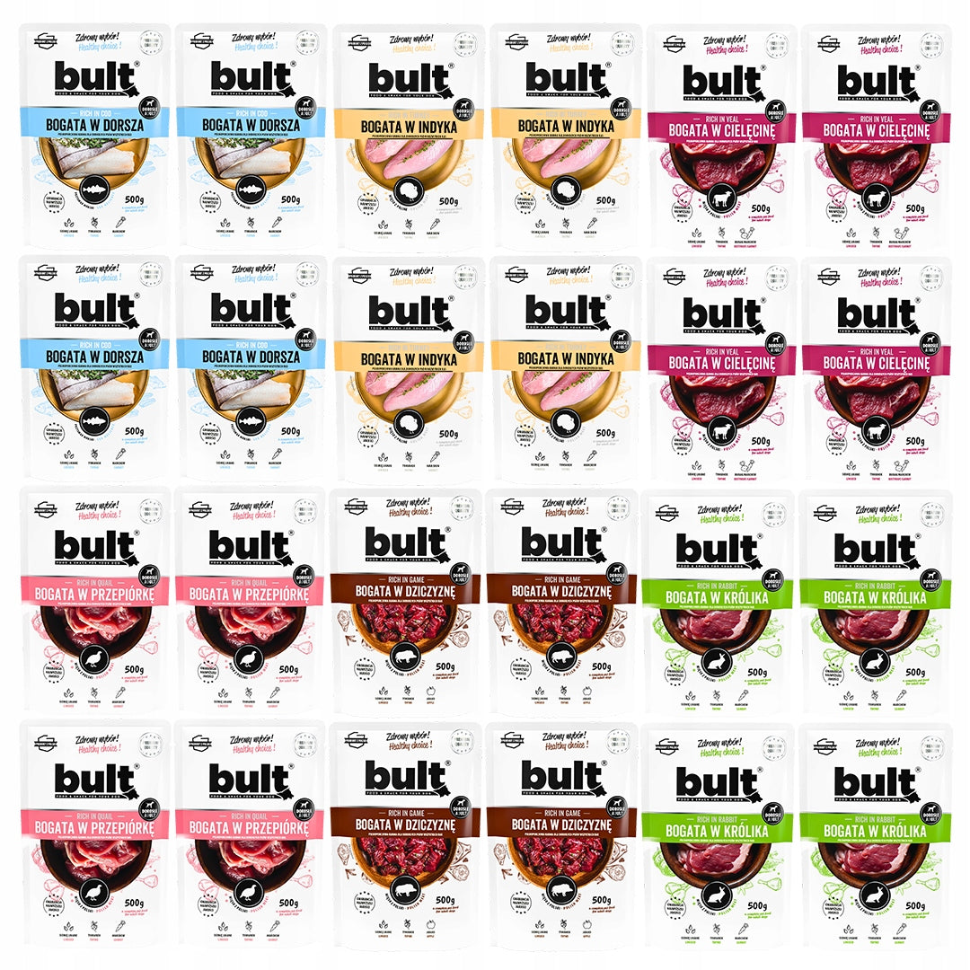 BULT Mokra Karma Dla Psa WIELKI MIX 6 SMAKÓW 24x500g