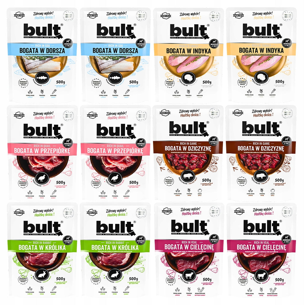 BULT Mokra Karma Dla Psa WIELKI MIX 6 SMAKÓW 12x500g