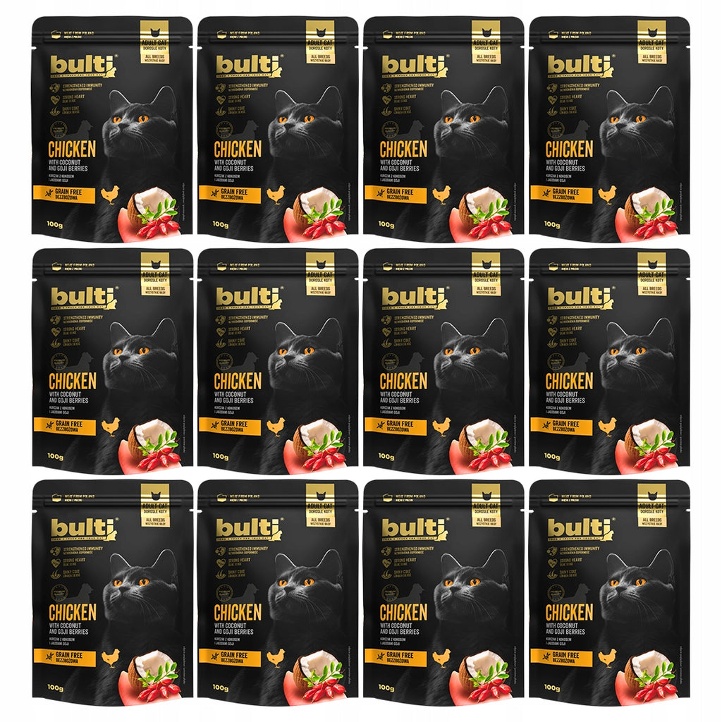 Bulti Superfood Mokra Karma Dla Kota Saszetka Kurczak z Kokosem 12x100g
