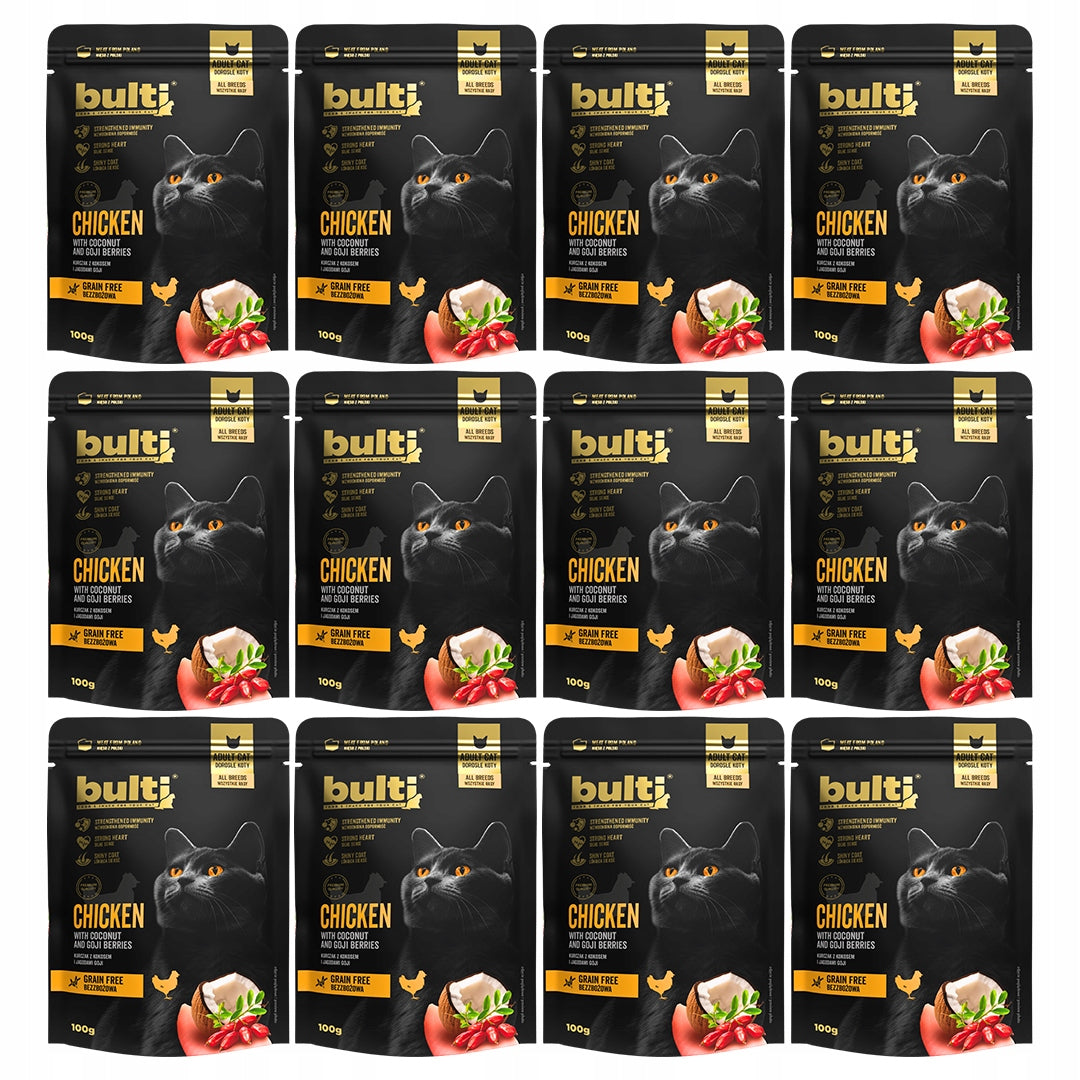 Bulti Superfood Mokra Karma Dla Kota Saszetka Kurczak z Kokosem 12x100g