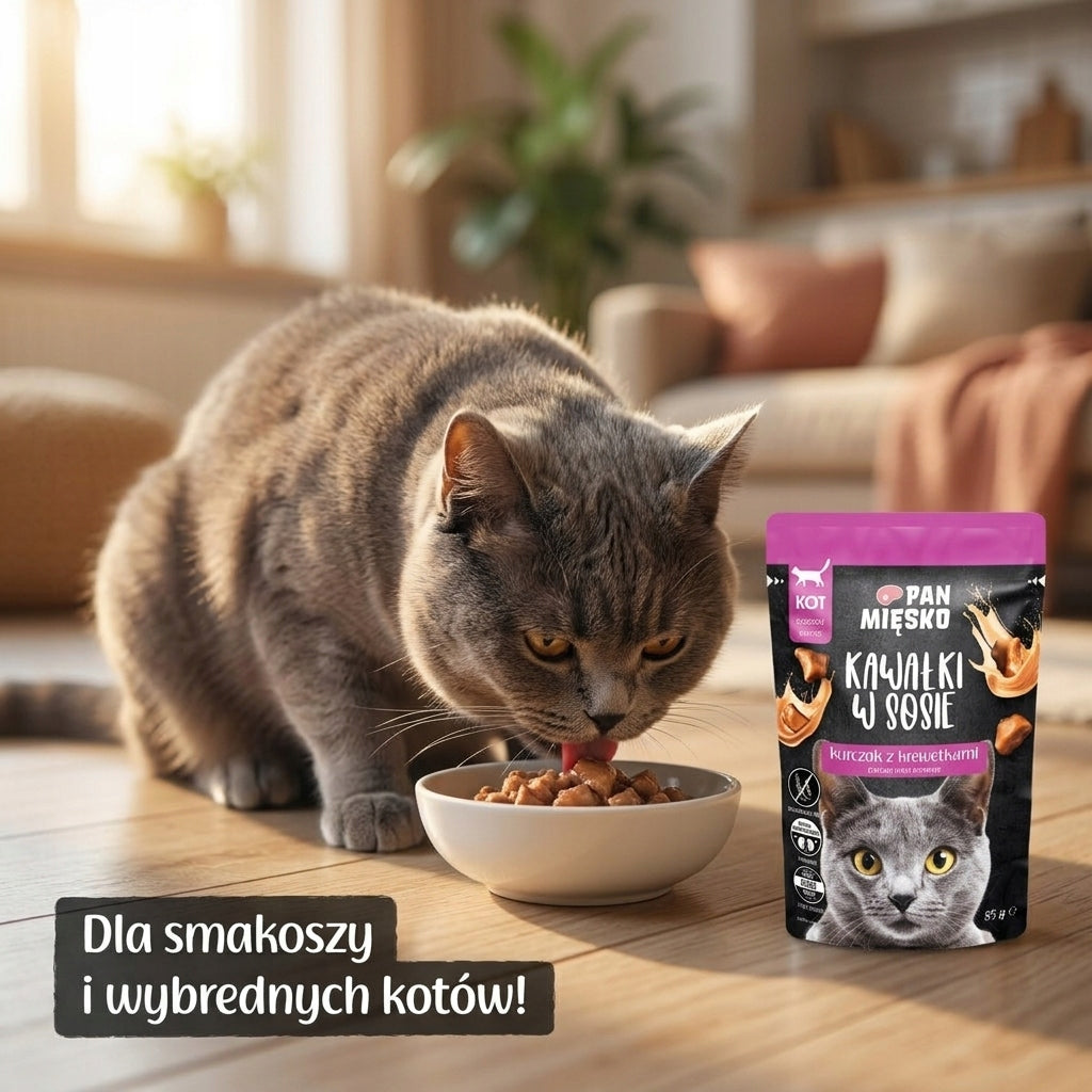 Pan Mięsko Mokra Karma Dla Kota Kawałki W Sosie WIELKI MIX 4 Smaków 24x85g