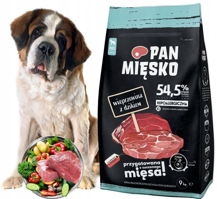 Pan Mięsko Wieprzowina z dzikiem XL 3kg Karma dla psa hipoalergiczna