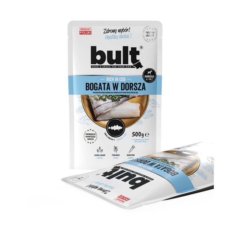 BULT Mokra Karma Dla Psa Saszetka Mielonka Bogata W Dorsza 12x500g
