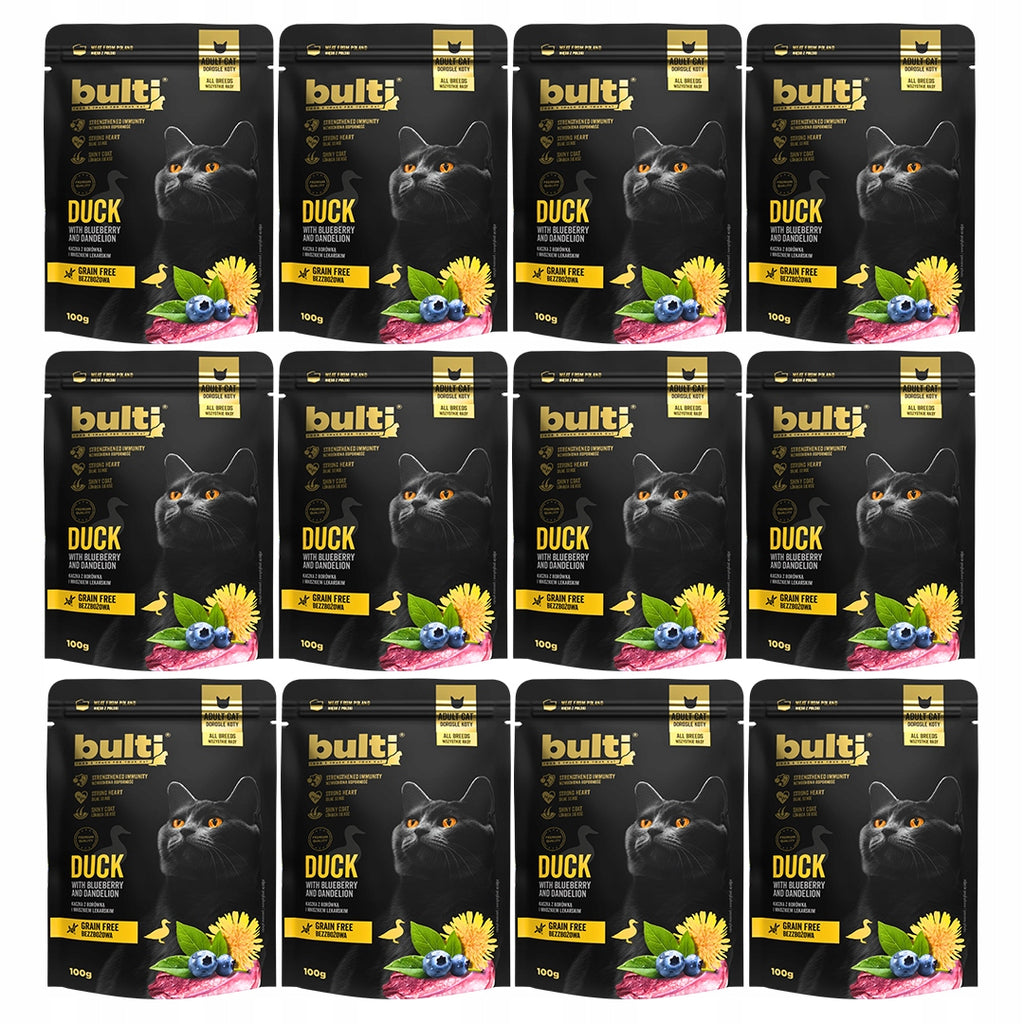 Bulti Superfood Mokra Karma Dla Kota Saszetka Kaczka Borówka 12x100g