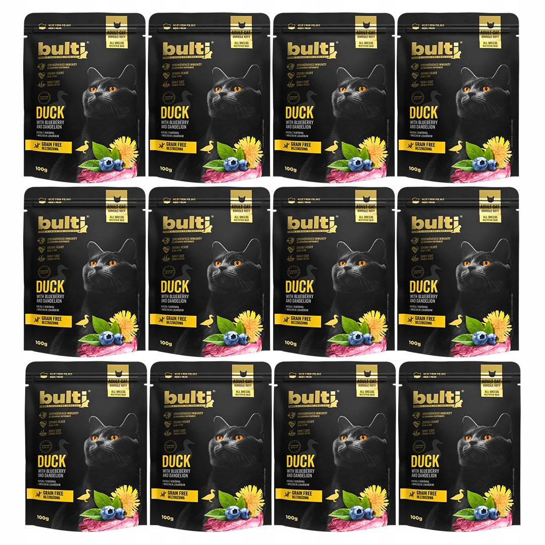 Bulti Superfood Mokra Karma Dla Kota Saszetka Kaczka Borówka 12x100g