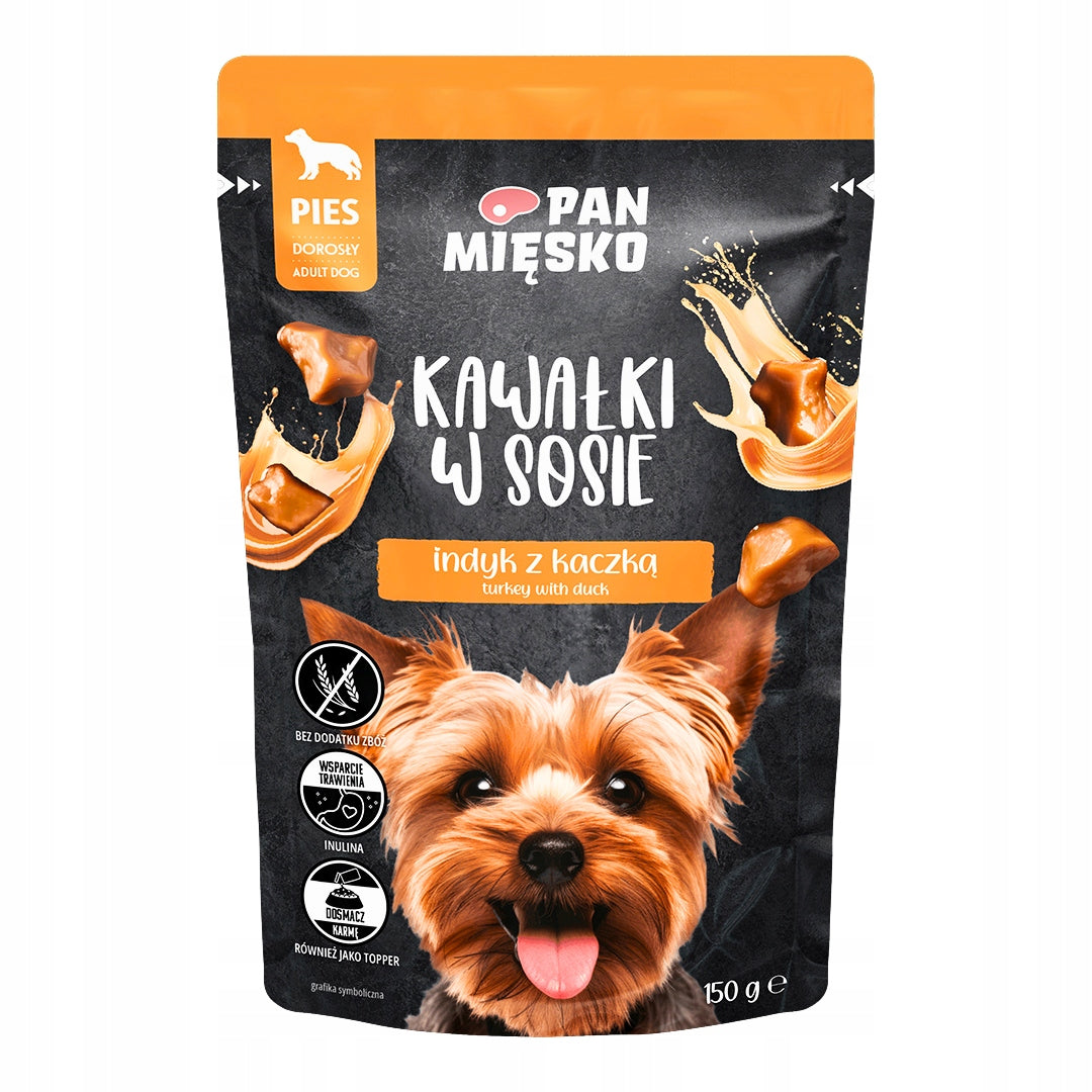 Pan Mięsko Kawałki W Sosie Saszetki Dla Psa Zestaw próbny 4 Smaków 4x150g