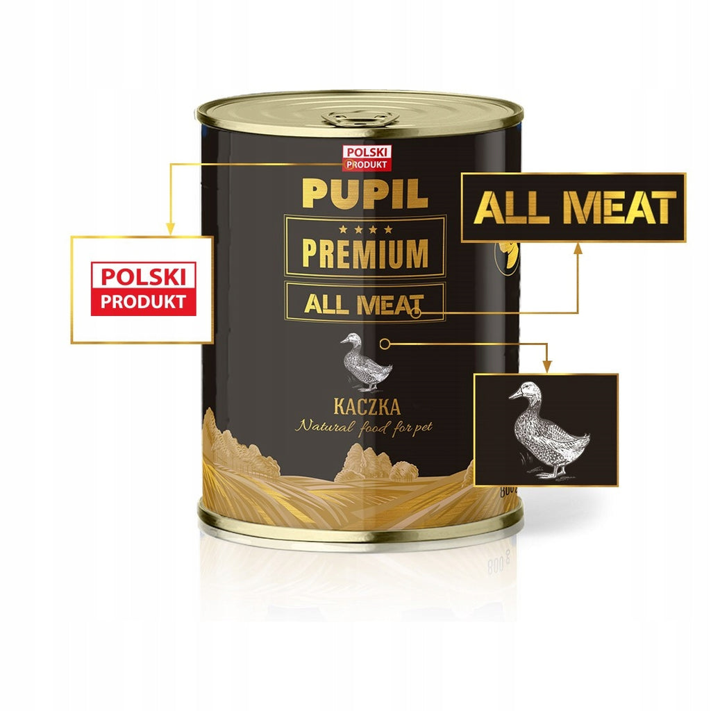 PUPIL PREMIUM Mokra Karma Dla Psa ALL MEAT GOLD Kaczka 6x800g